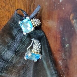 Lagos Glacier Swiss Blue Topaz Huggie earrings